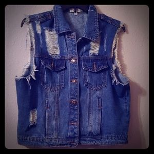 ***PRICE DROP*** Distressed denim vest